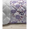 thumbnail image 3 of Purple Down Alternative Comforter, Abstract Symmetrical Drawn Colorful Various Flower Blossoms Poppies, Microfiber Quilt for All Season, 5 Sizes, Forest Green and Multicolor, by Ambesonne, 3 of 3