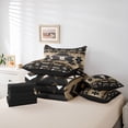 thumbnail image 6 of jejeloiu Boho Exotic Style 7-Piece Twin Bedding Sets,Bohemian Bull Skull Bedding Comforter Set,Brown Black Aztec Sheet Sets For Boys Teens,Microfiber Bedroom Decor Reversible, 6 of 8