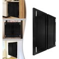 thumbnail image 3 of Swinging Doors Cafe Doors,Wood Saloon Swing Doors,Saloon Cafe Doors, Swinging Barn Door Swinging Door Auto Close Kitchen Bathroom Hallway Bar Swinging Door for Indoor (Black 35.4"x35.4"), 3 of 9