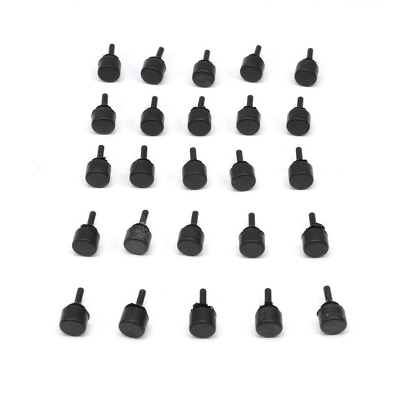 Red Hound Auto 25 Rubber Bumpers fits 1/4 Inch Hole Push In General Purpose Universal Foot Pad Cushion Head 1/2 Inch O.D x 5/16" 25 Piece Set Great for Hood Gas Door Trunk and More Dampens Vibration