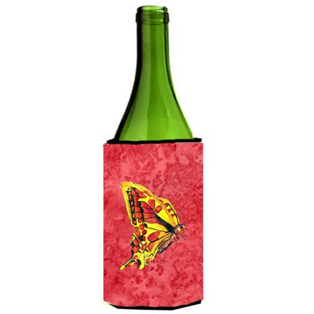 

Carolines Treasures 8862LITERK Butterfly On Red Wine bottle sleeve Hugger - 24 oz.