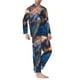 thumbnail image 2 of Balery Night Sky Turtle Pijama para Hombre de Dos Piezas con Manga Larga, Conjunto de Dormir y Descanso Suave con Bolsillos-Medium, 2 of 7
