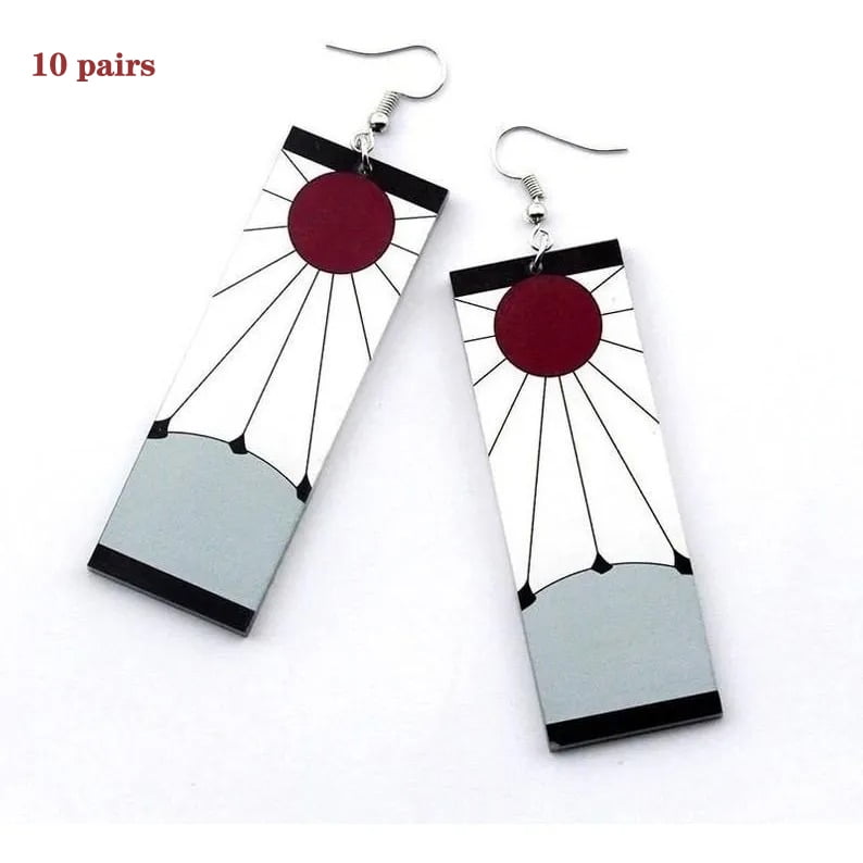 10 pairs of Kamado Tanjiro Demon Slayer Earrings Ear hook