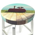 thumbnail image 3 of Bingfone Elehpant And A Giraffe Looking At The Sea Padded Round Bar Stool Cover Cushion with Elastic Fabric Round Chair Seat - Elehpant And A Giraffe Looking At The Sea, 3 of 7