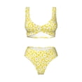 thumbnail image 4 of Daiia Daisies Flowers Women's Bikini Set Two Piece Swimsuit High Waisted Bikini Adjustable Straps Bikini Perfect for Beach, Pool, and Summer Vacation-Small, 4 of 9