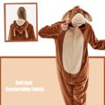 thumbnail image 2 of JUOLOET Unisex Adult Onesie Pajamas Donkey Animal One Piece Snug Fit Sleepwear Homewear（Brown Donkey,Small）, 2 of 6