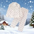 thumbnail image 2 of REDARER Cozy and Cute Long Sleeve Satin Pajama for Girls Dot Print Two Piece Loungewear Soft Sleepwear for Toddlers and Kids Comfortable Nightwear Outfit,11-12 Years, 2 of 3