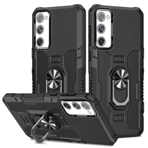 Case for Samsung Galaxy S20 FE 2022/S20 FE 5G/S20 FE, Ring Holder Kickstand Anti-Fingerprint Non-slip Anti-Drop Heavy Duty Defender Rugged Case Cover for Samsung S20 FE Phone 6.5"