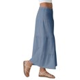 thumbnail image 5 of Women's Solid Color Midi Skirt, High Waist A-Line Casual Skirt, Versatile Basic Skirt for Office, Daily Wear and Spring Outfits,Light Blue,S, 5 of 6