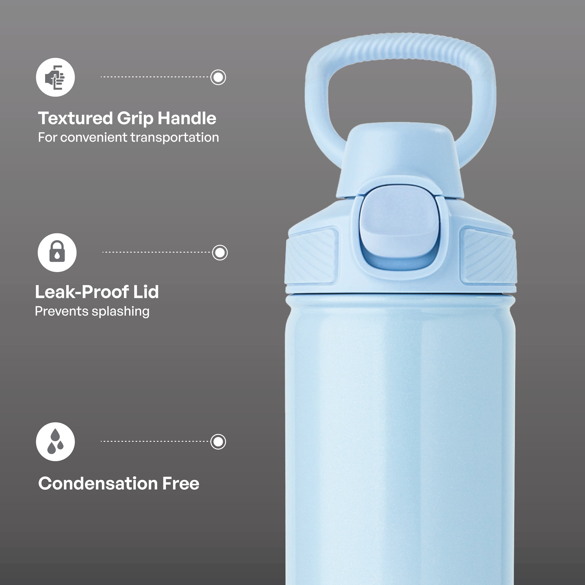 TAL 28oz Stainless Steel Ranger Push Lock Lid Water Bottle, Blue Shimmer