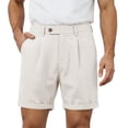 thumbnail image 2 of VV AVEORS Men'S Straight Leg Dress Shorts, Lightweight Breathable Casual Summer Elastic Waist Bermuda Shorts With Pockets Beige L, 2 of 9