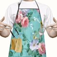 thumbnail image 2 of Pioneer Flower Floral Print Pattern Apron-Garden Aprons for Women with Pockets-Cotton Linen Waterproof Kitchen Cooking Gardening Aprons Adjustable for Kitchen,Cooking,BBQ and Salon 33x27 Inch, 2 of 7