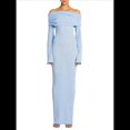 thumbnail image 1 of Vestido Tipo Suéter Ajustado con Hombros Descubiertos para Mujer, Vestido Formal de Larga, Elegante, para Fiesta en Club o Discoteca. Azul L, 1 of 8