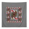 thumbnail image 4 of QUEEN OF HEARTS PLAYING CARDS ARTWORK GREY Bathrobe Plush Bathrobe Cozy Unisex Winter Bathrobe Warm Water Absorbent, 4 of 9