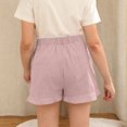 thumbnail image 4 of CYRBOKO Girls Shorts, Summer Comfy Loose Fit Elastic Waist Bottoms with Pockets Pink Size 11-12 T, 4 of 7