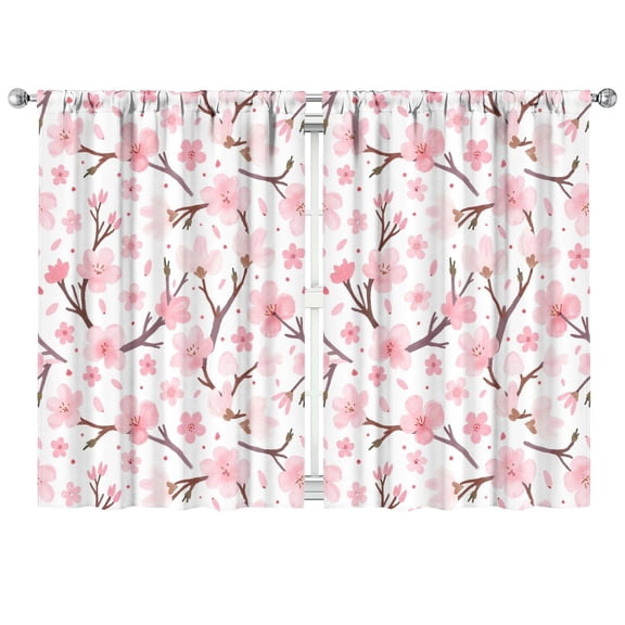 Pink Branches Curtains-blackout Curtains Bedroom Decor Living Room Darkening Grommet Window Drapes 2 Panels Set 41"x63"