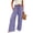Purple, variant on Qiopertar Linen Wide Leg Pants for Women Loose Casual Trousers with Ruffled Waistband Elastic Waist Comfortable Solid Color Pants Spring Summer Fall Beach Travel Vacation Boho Bohemian, Light Blue L
