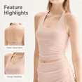 thumbnail image 2 of VYANTA Women's Pink Halter Crop Tank Top, Open Back, Slim Fit, 2 of 10
