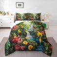 thumbnail image 2 of Erosebridal Jungle Waterfall Bedding Sets Full with Comforter, Colorful Parrot Duvet Insert, Flower Room Decor, Reversible, 2 of 7