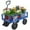 Blue, variant on Jump Into Fun Garden Cart, Metal Wagon Cart with 10'' Tires, Upgrade Folding Heavy Duty Utility Garden Cart 650LBS Capacity with Mesh Frame, Removable Sides, Yard Wagon Cart for Backyard, Green