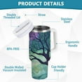 thumbnail image 2 of Yayeee 40oz Stainless Steel Tumbler with Straw and Handle Double-Wall Insulated Travel Water Bottle, Moonlight Forest, 2 of 8