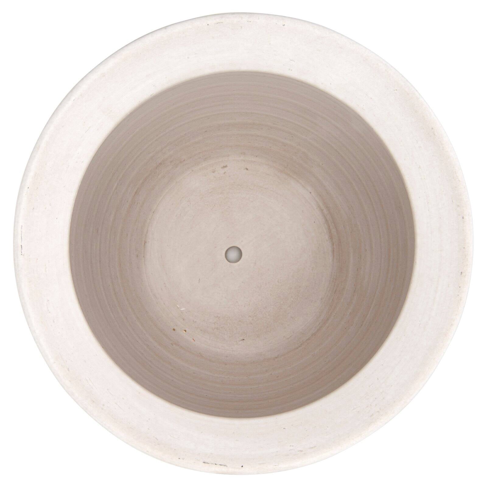 Woven Paths Matte White Textured Stoneware Planter
