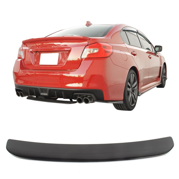 Ikon Motorsports Rear Bumper Lip Diffuser Fin Lower Valance Added on Body Kits Compatible With 2015-2021 Subaru WRX STI Style Painted Gloss Black ABS Plastic