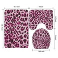 thumbnail image 3 of Pink and Gray Of Leopard Print Bathroom Rugs Sets 3 Piece,Toilet Cover Set,Absorbent Non Slip Bathroom Mats Sets with U-Shaped Contour Rug Toilet Rug Set, 3 of 5