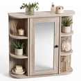 thumbnail image 5 of Ktaxon Wooden Bathroom Medicine Cabinet with Mirror Door & 8 Shelves, Wall Mounted Storage Organizer, Washed Gray, 5 of 15