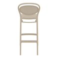 thumbnail image 5 of Compamia Marcel Contemporary Resin Indoor/Outdoor Bar Stool Taupe, 5 of 5