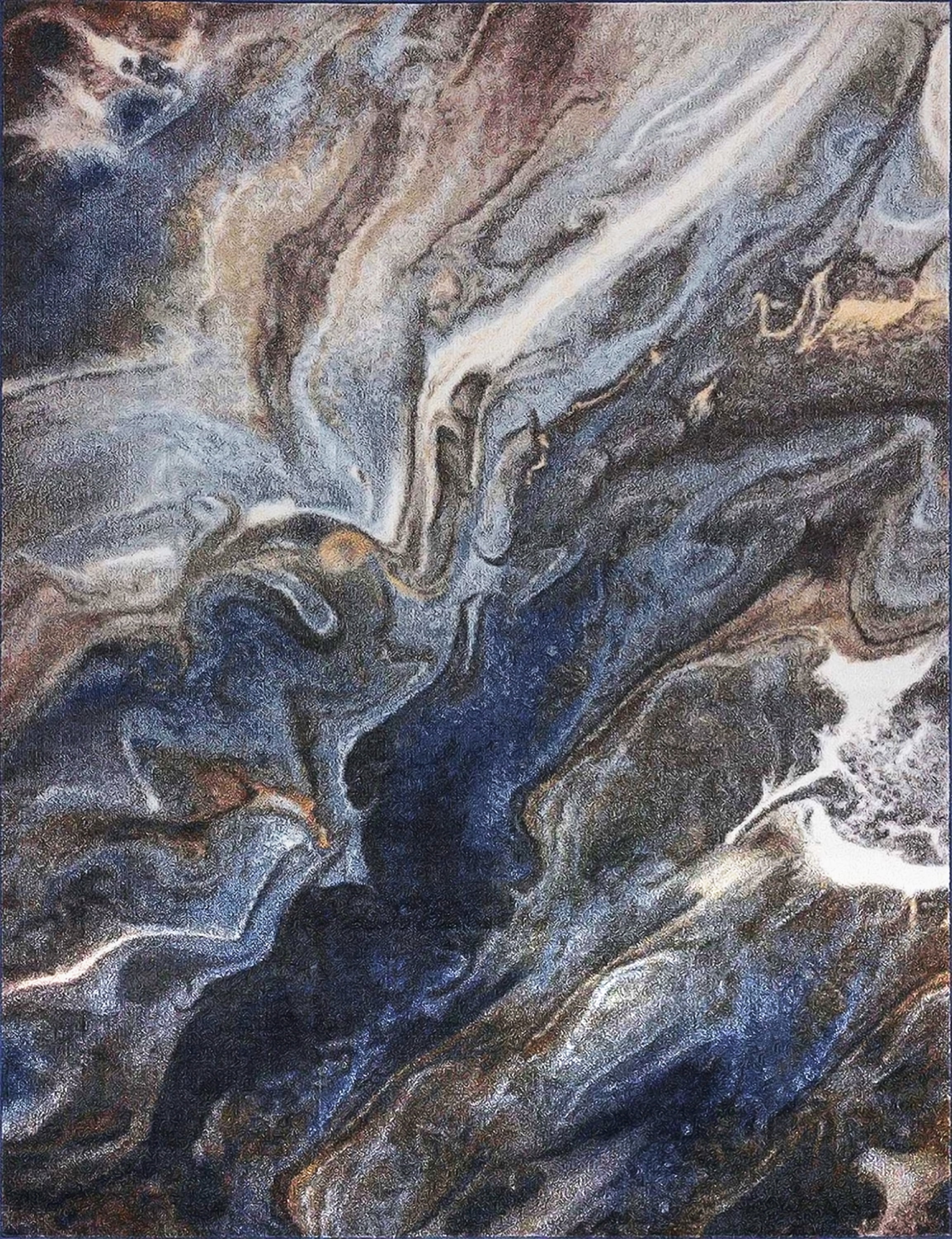 Bliss Rugs Modern Contemporary Abstract Area Rug, Indoor Rugs for Living Room, Dining Room, Bedroom | Navy/Black, 9' x 12' (8'9''x12'2'')