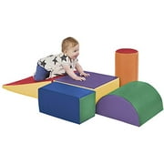 ECR4Kids SoftZone Climb and Crawl Activity Play Set, Lightweight Foam Shapes for Climbing, Crawling and Sliding, Safe Foam Playset for Toddlers and Preschoolers, 5-Piece Set, Primary