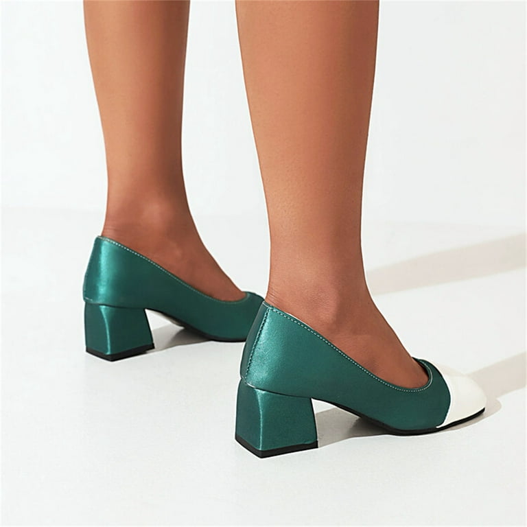 serviet forstørrelse Dødelig Pimfylm Blue Heels Women's Pumps with Kitten Heels - Comfort Pointed Toe  Dress Shoes Green 7 - Walmart.com