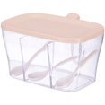 thumbnail image 1 of 3 Compartiments Transparents Boîte à Épices Boîte de Rangement pour Sucre à Épices Sel, Condiment Pot avec Cuillère Rose, 1 of 6