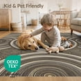 thumbnail image 4 of ODIKA Round Decorative Dining Taupe Cream Swirling Circle Abstract for Playroom, Bedroom, Reading Nook, Pet Friendly & Kids Safe Play, 4 of 7