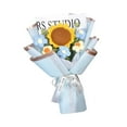 thumbnail image 2 of Ramo de flores de ganchillo, adorno decorativo, regalo, ramo de punto para Girasol azul, 2 of 9