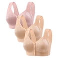 thumbnail image 1 of Diufon 3 Pack Wide Strap Bra for Women Everyday Front Closure Wireless Full Coverage Bras Soft Breathable Bra, 1 of 6