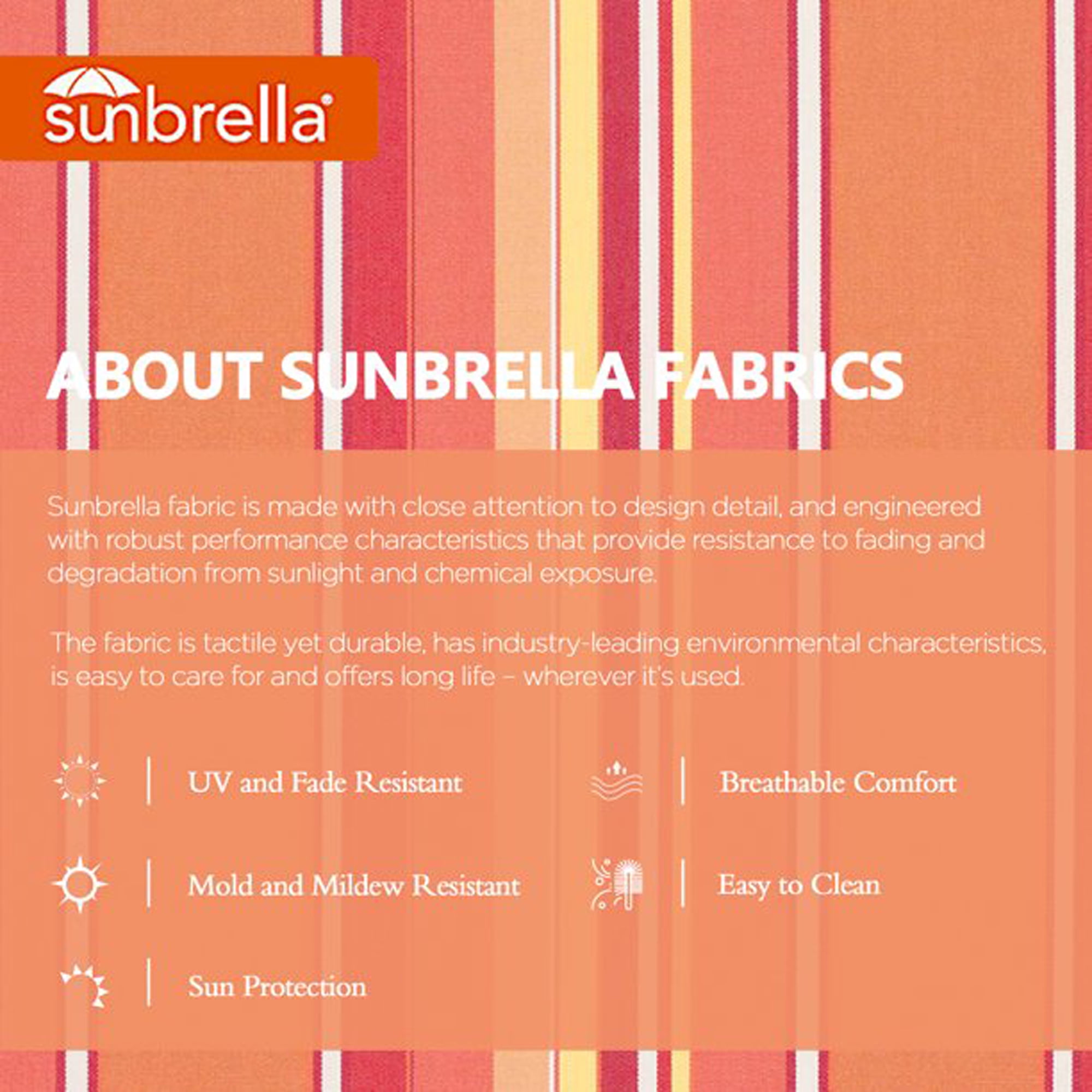 Iwicker 9Ft Patio Umbrella Sunbrella Outdoor Aluminum Market Umbrella with Crank and Push Button Tilt, Orange Stripe