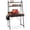 Brown, variant on KATHY&BOB Freestanding Ladder Desk with Power Outlets, 2 Tier Shelves Home Office Study Desk with Fabric Drawers & Side Bag, Modern Vanity Makeup Desk, Computer Gaming Station, Brown