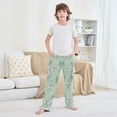 thumbnail image 6 of Kids' Pajama Pants Soft Relaxed Fit Sleep Pants Lounge Pants with Pockets Green and Mint Bows Large, 6 of 9