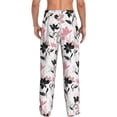 thumbnail image 3 of Goofa Lilies Flowers Printed Soft Pajama Pants for Men, Wide Leg Comfy Casual Lounge Yoga Pants-Large, 3 of 9