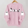 thumbnail image 2 of Jsaierl Halloween Sweatshirts for Women Spooky Ghost Graphic Pullovers Soft Holiday Crewneck Long Sleeve Sweater Tops Halloween Costumes, Sizes S-2XL, 2 of 7