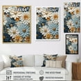 thumbnail image 4 of Designart "Collage Of Vibrant Blue And White Zinnias" Zinnias Floater Framed Canvas Prints, 4 of 5