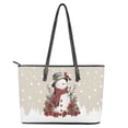 thumbnail image 4 of ZUXONGSY Snowman Cardinal Cat Print Handbag for Women Lightweight Shoulder Bag PU Leather Top Handle Tote Bag with Handle for Dating Shopping, 4 of 6