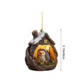 thumbnail image 3 of Flat Acrylic Winter Woodland Christmas Ornament, Snow Forest House Hanging Decor, Holiday Keepsake Pendant for Christmas Tree and Wreath Display, 3 of 6