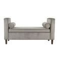 thumbnail image 2 of HomePop Rimo Banc de Rangement en Velours Moderne Finition Grise, 2 of 11