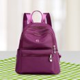 thumbnail image 1 of Bolso de hombro escolar de nailon resistente al agua, mochila de viaje informal para mujer (púrpura), 1 of 5