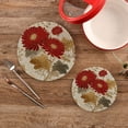 thumbnail image 2 of Cotton Rope Pot Holder Set of 2 Kitchen Trivets Red Chrysanthemum Pattern Potholdersfor Hot Pans & Dishes, 2 of 7