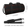 thumbnail image 4 of Xecao Cardiogram and Heart print Round Travel Duffel Bag is a foldable gym bag with an inner pocket, perfect for travel sports, 4 of 8