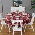 thumbnail image 2 of Burgundy and White Wavy Pattern Round Tablecloth 60"x60",Wrinkle Wipeable Table Cloth for Kitchen Dining Room Picnic Patio Party, 2 of 6